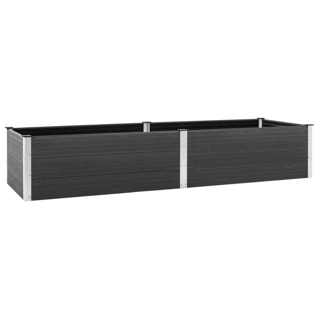 Fioriera rialzata per piante fiori patio giardino 200 x 100 x 54 cm WPC grigio 02_0039392