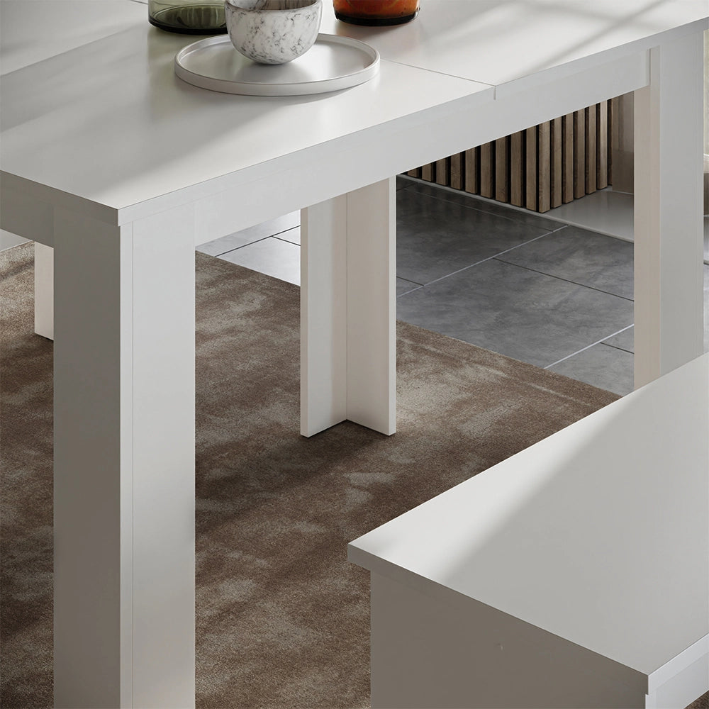 Vicco Set di tavoli da pranzo Bianco 112 x 73.6 cm con 2 panche
