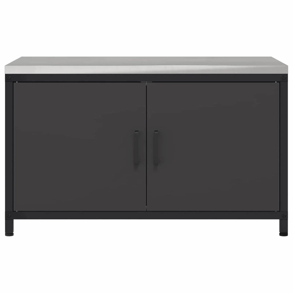 Stoccaggio in cucina con porta Nero 90 x 50 x 53 cm Acciaio 874996