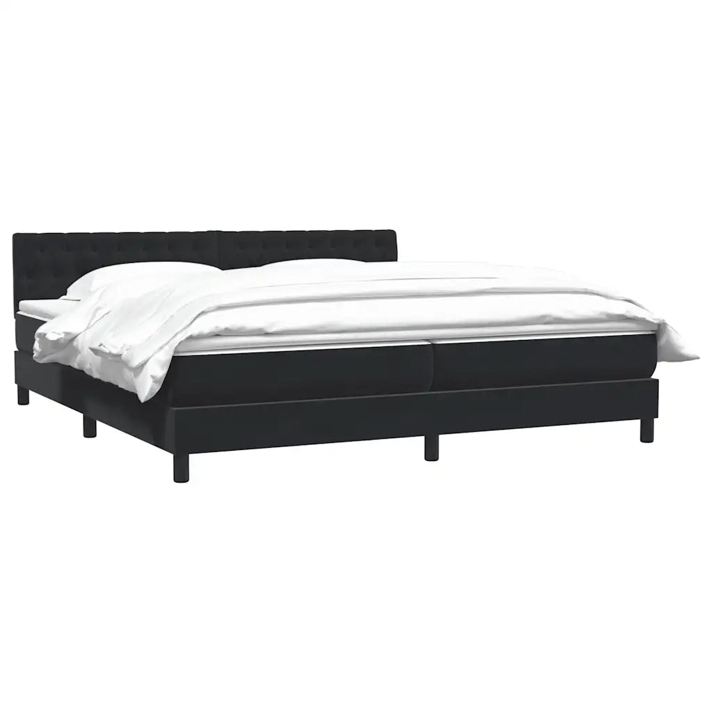 Giroletto a Molle con Materasso Nero 200x220 cm in Velluto 3316565