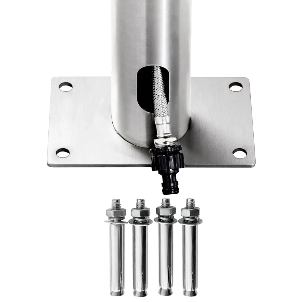 Doccia da giardino con base 230 cm acciaio inox marrone 02_0042057