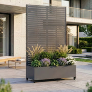 Fioriera con Spalliera Nodepp in Acciaio 190 x 120 x 38 cm - Grigio Antracite casa.pro
