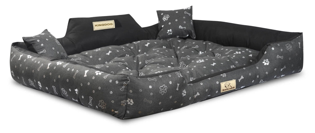 AIO FACTORY 115x95 cm KINGDOG Letto per cani impermeabile personalizzabile Silver Bones