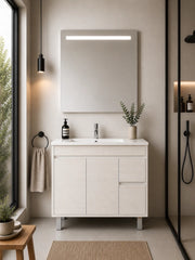 Mobile bagno con lavabo ORIGENBATH ISQUIA senza specchio 90x45 cm bianco nordico