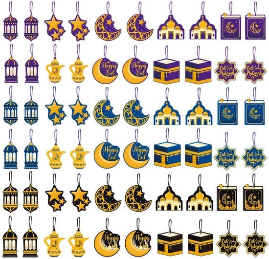 Set di 60 Appoggiatelle a Due Facce per Decorazioni di Festa
