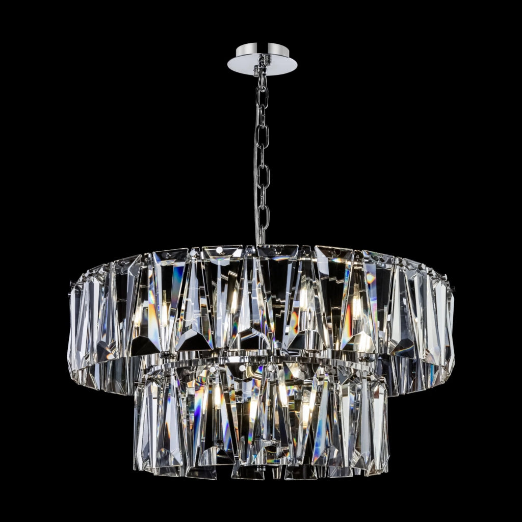 Maytoni lampadario contemporaneo Puntes 12 luci E14 cromo metallo cristalli