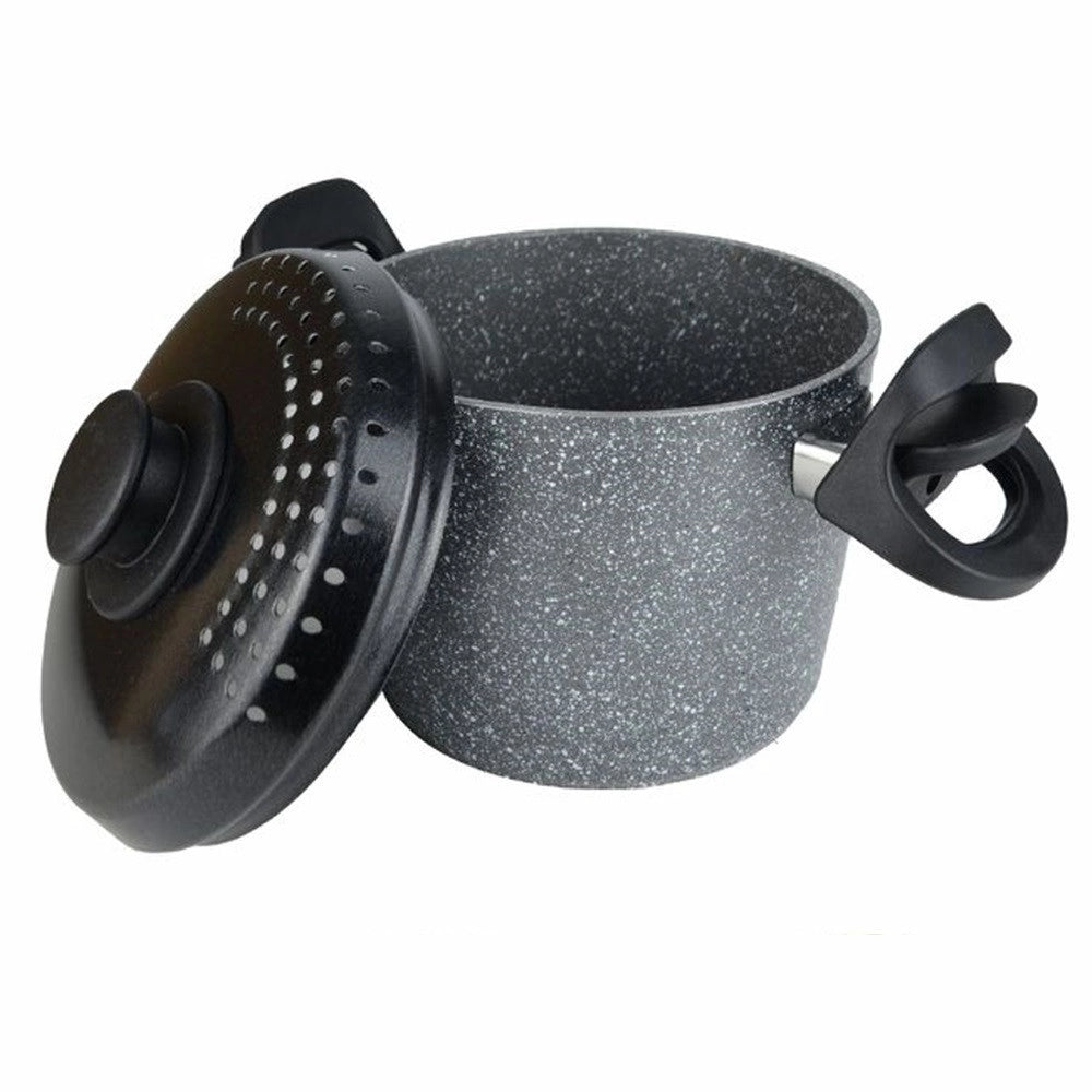 Trade Shop - Pentola Cuocipasta Antiaderente Con Coperchio Forato Per Piano A Induzione Da ø16-20cm -