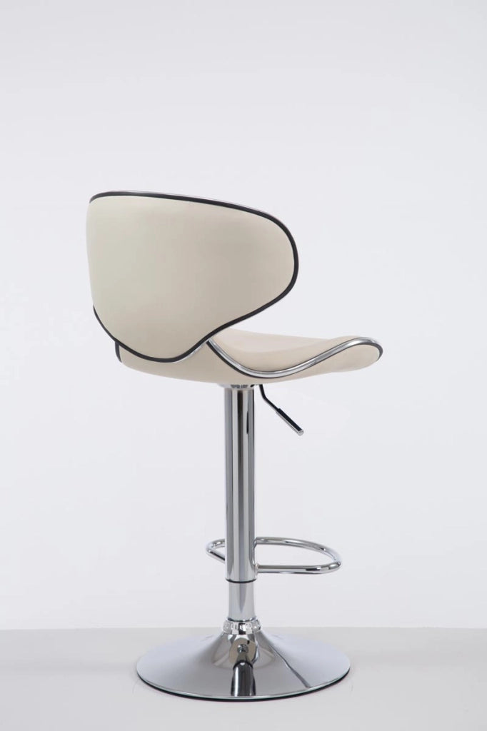 Sgabello Las Vegas V2 in similpelle crema,cromo