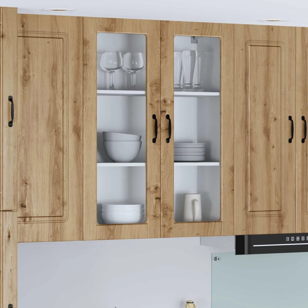 Pensile da cucina | Mobile in vetro da parete LUCCA Rovere Artigianale
