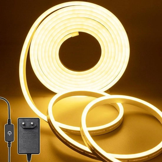 Led strip neon 2 m 12 V dimmabile acqua resistente 3000 K con alimentatore per interni ed esterni - decorazione cucina casa.