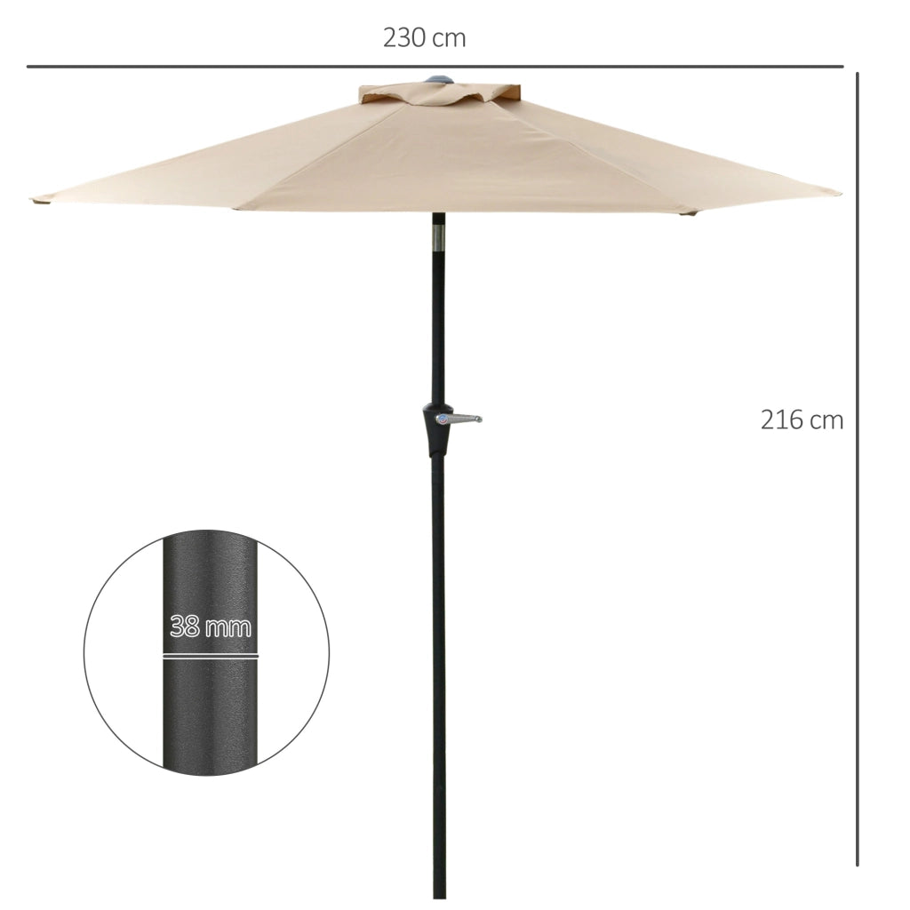 Ombrellone da giardino esagonale inclinabile ¨C zephmum ¨C beige ? 2,3x2,16 m
