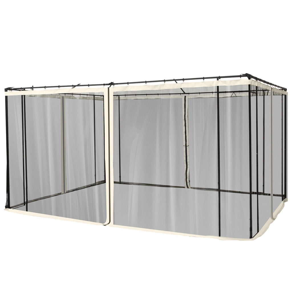 Tenda Rete per Gazebo 3x4m ¨C zephmum ¨C Poliestere Nero con Cerniere