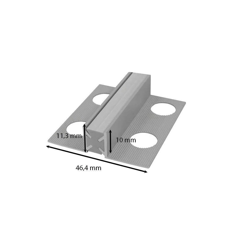 Giunto di dilatazione in alluminio 2 metri : Modello - 10MM SATINATA TRASPARENTE