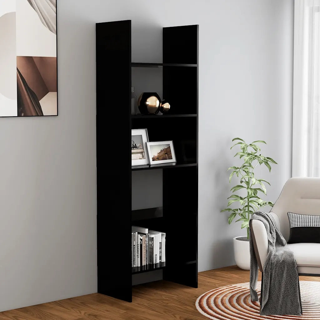 Libreria Nera 60x35x180 cm in Legno Multistrato 803408