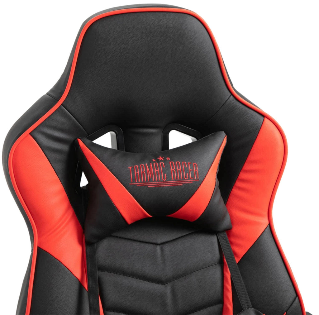 Poltrona gaming Tilos in similpelle nero/rosso