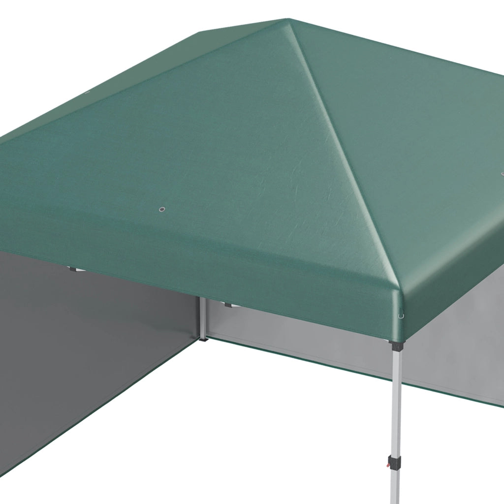 Gazebo; 2 pareti laterali; regolabili in altezza; con borsa da trasporto; telaio in acciaio inox; 3 x 3 m; verde
