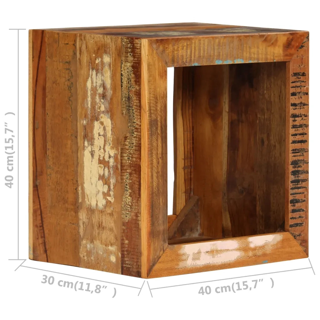 Sgabello in Legno Massello di Recupero 40x30x40 cm 246270