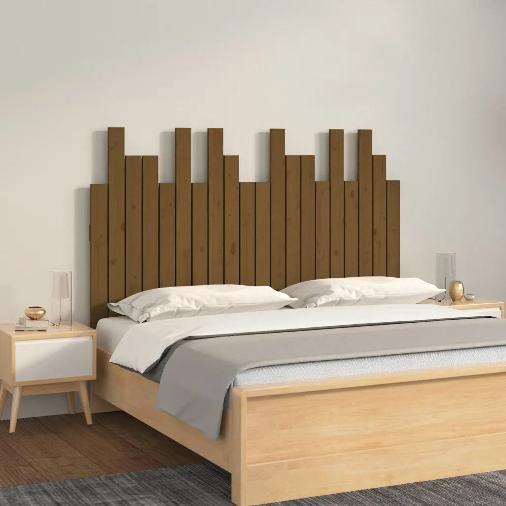 Testiera da Parete Ambra 127,5x3x80cm in Legno Massello di Pino