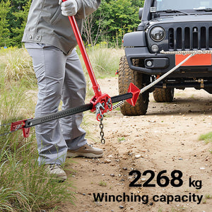 Farm Jack – Multi-Purpose Set for ATVs/Trailers, High Lift Jack for up to 3000 kg with Base Plate, Bumper Lift Attachment, Winch Clamp and Wheel Lifting Attachment