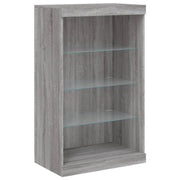 Buffet credenza cassettiera armadio mobile contenitore organizer per cucina soggiorno salotto con luci LED Sonoma 60,5 x 37 x 100 cm grigio 02_0030077