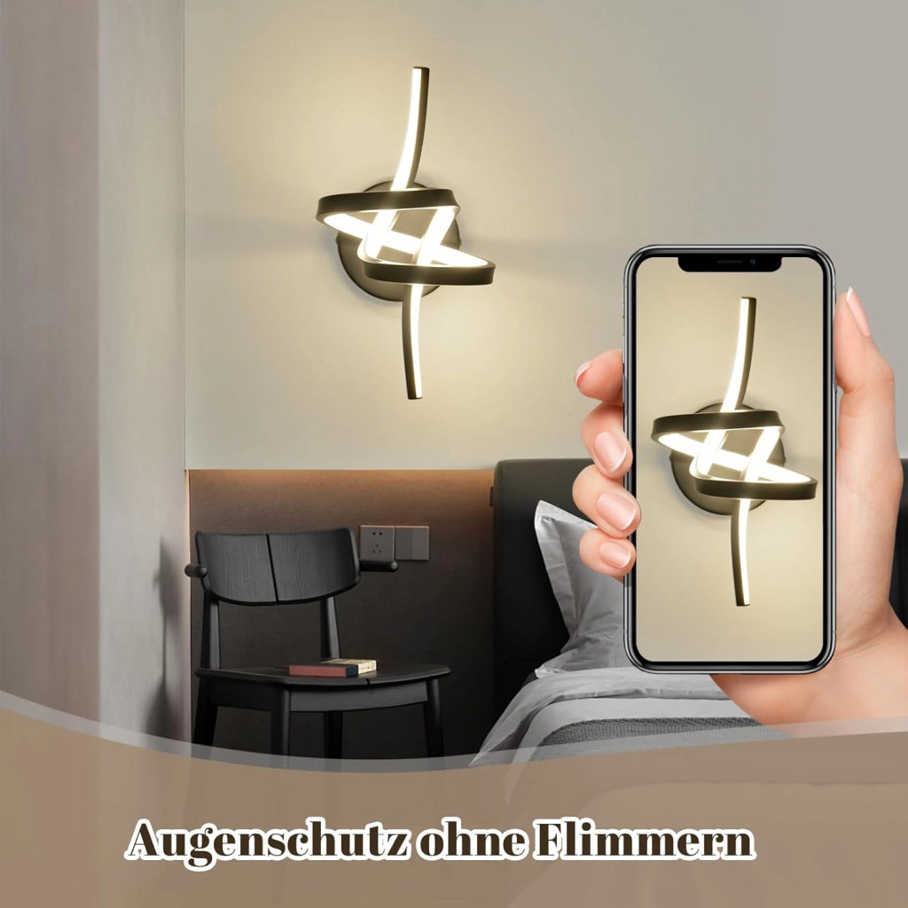 ZMH Applique LED da interno 7W nero 3000K Applique per vano scale soggiorno