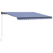 Tenda da Sole Retrattile Manuale 450x300 cm Blu e Bianca cod mxl 43606