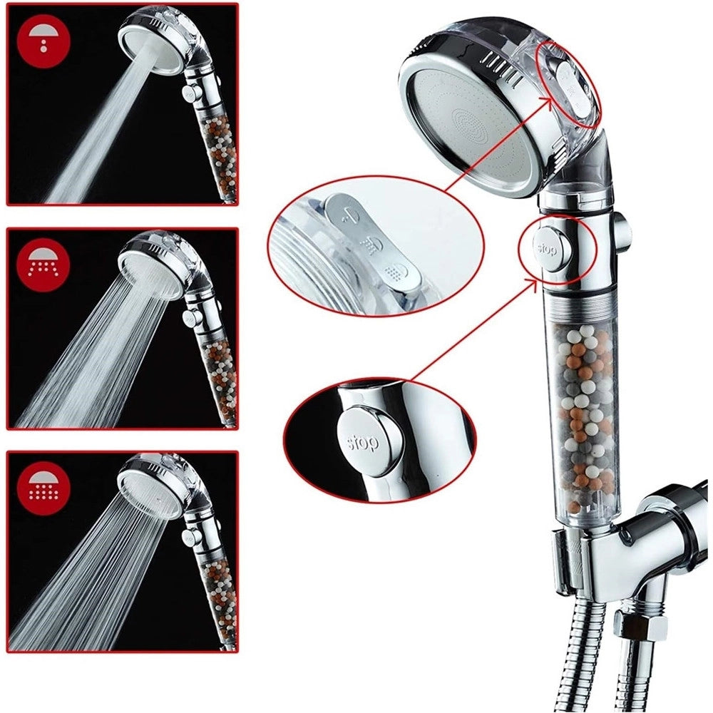 Trade Shop - Doccetta Soffione Doccia Bagno Con Filtro Pulsante Doccino Per Idroterapia 87541 -