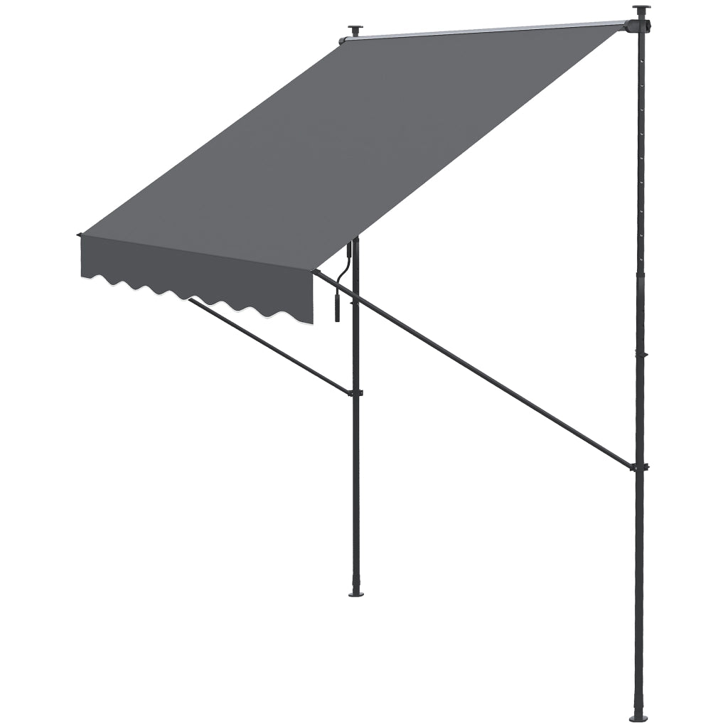 Toldo Retrattile Manuale ¨C zephmum ¨C Grigio 200x175x210-310 cm