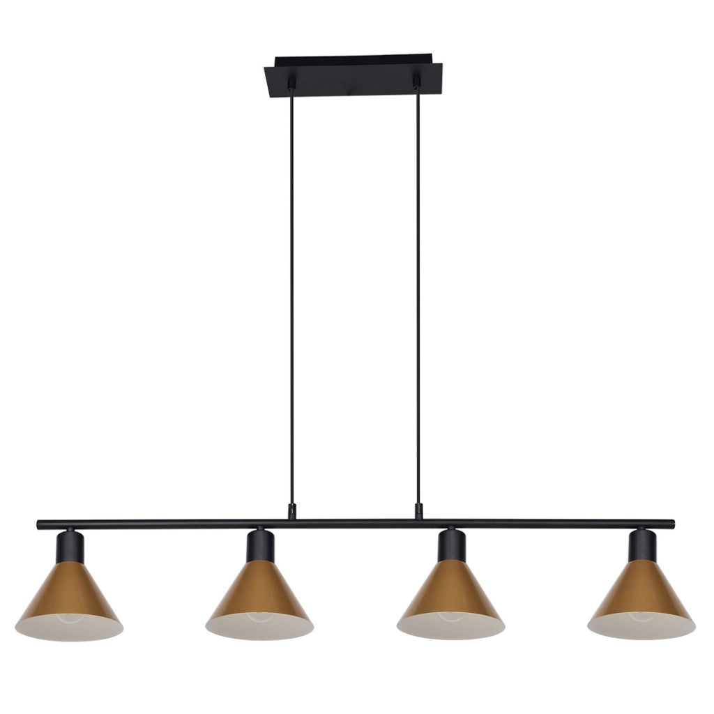 Lampada sospensione Rabalux Alvaro 4xE27 nero/oro metallo
