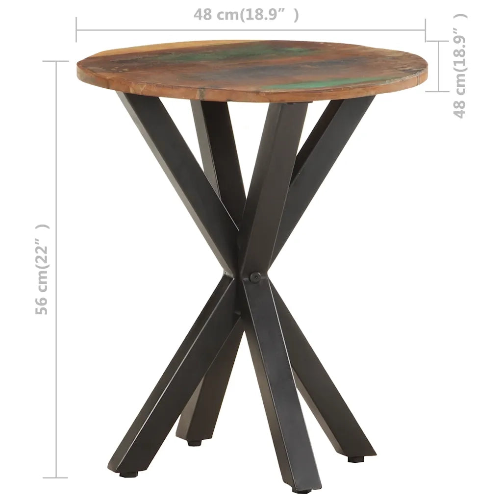 Tavolino | Tavolo laterale di Servizio 48x48x56 cm in Legno Massello di Recupero