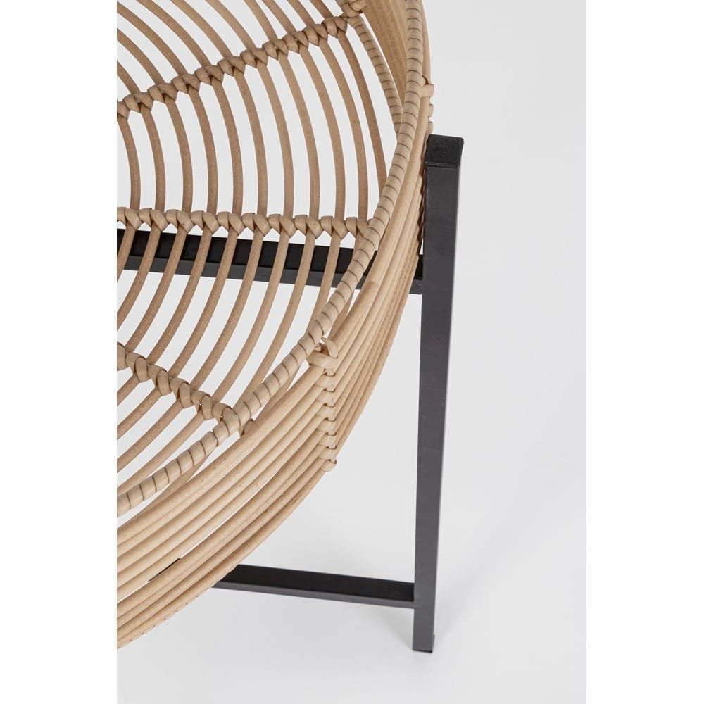 Tavolino Rotondo Acciaio Nero Stile Moderno da Interno - LENNY