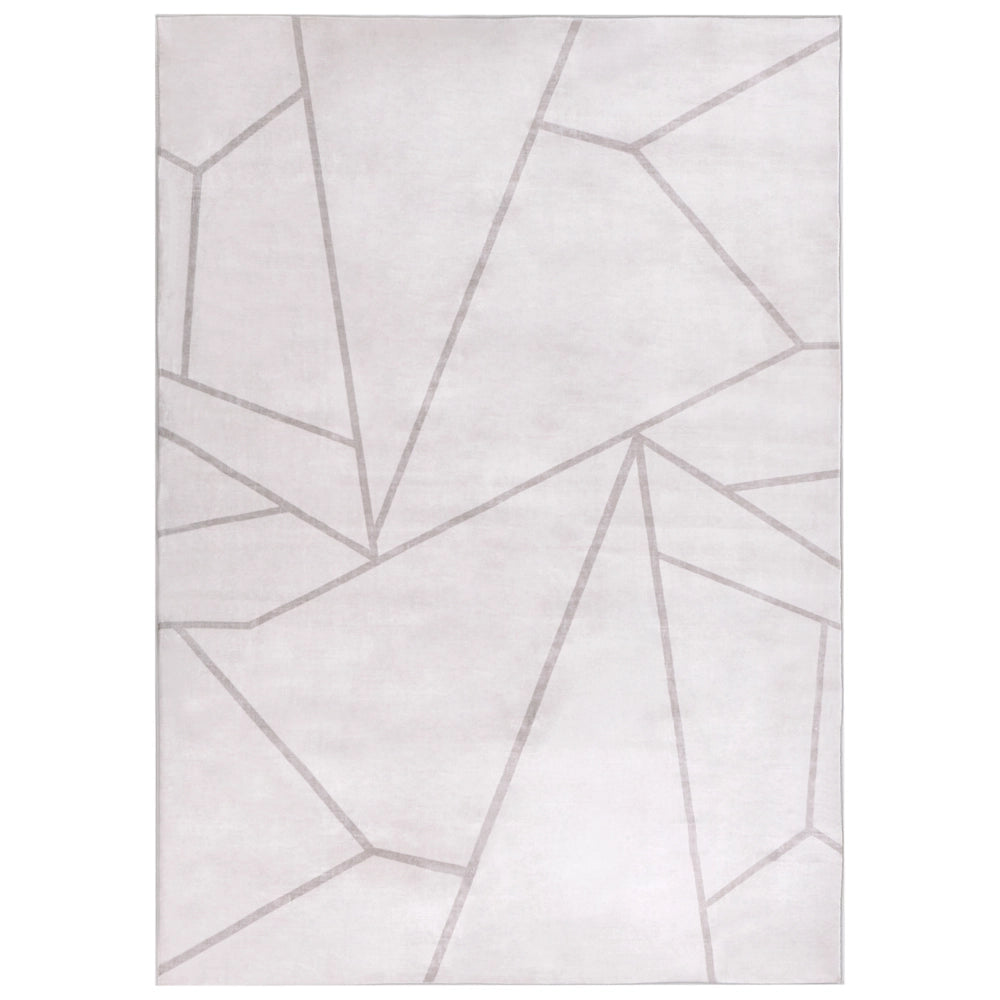 Tappeto beige chiaro in tessuto 160 x 230 cm Motivo geometrico moderno Soggiorno Camera da letto Per riscaldamento a pavimento Fondo antiscivolo