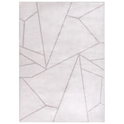 Tappeto beige chiaro in tessuto 160 x 230 cm Motivo geometrico moderno Soggiorno Camera da letto Per riscaldamento a pavimento Fondo antiscivolo