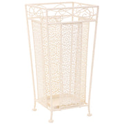 Portaombrelli quadrato in ferro battuto bianco 24x24x45h cm