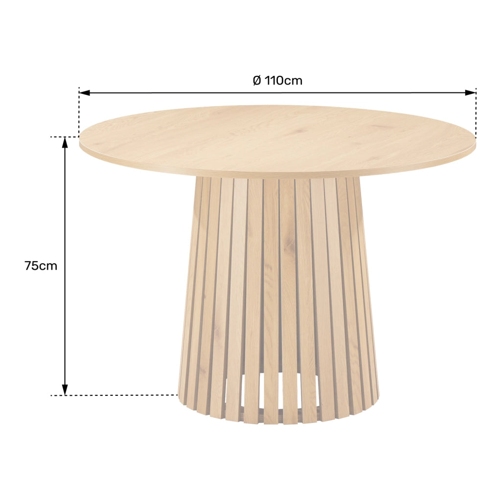 LIV Tavolo da pranzo rotondo 110 cm in stile scandinavo