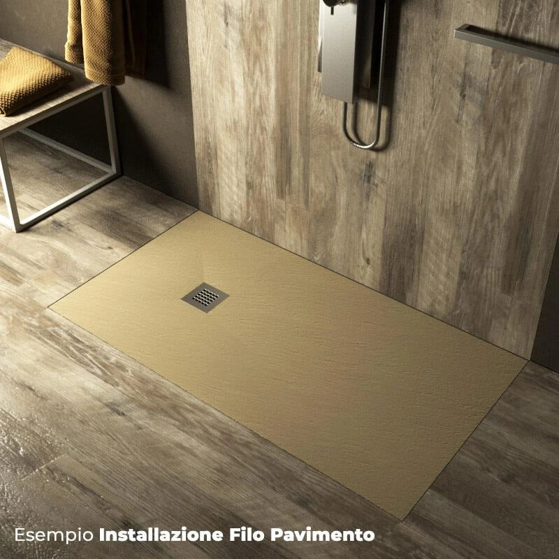 Piatto Doccia in Pietra 70x100 cm Pedrinelli Ardesia Stone Side Beige
