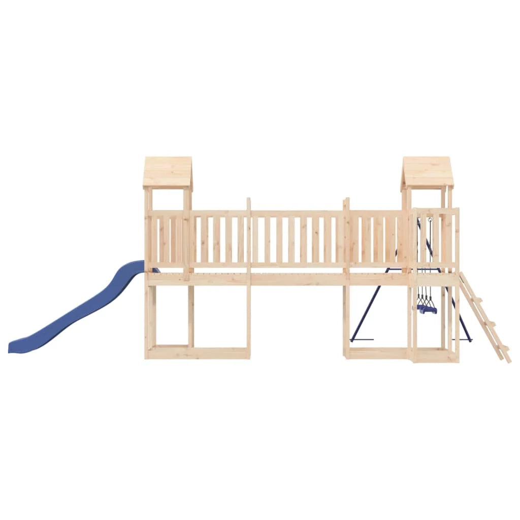 Altalene per parco giochi all'aperto scivolo altalene robuste giochi da giardino 356 x 589 x 214 cm legno di pino massiccio 02_0004808