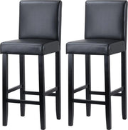 Set di 2 Sedili in Pelle - Sedile, Sedia da Cucina, Sedia da Cucina - Con Schienale, Comfortevole - 63x81x110 - Nero