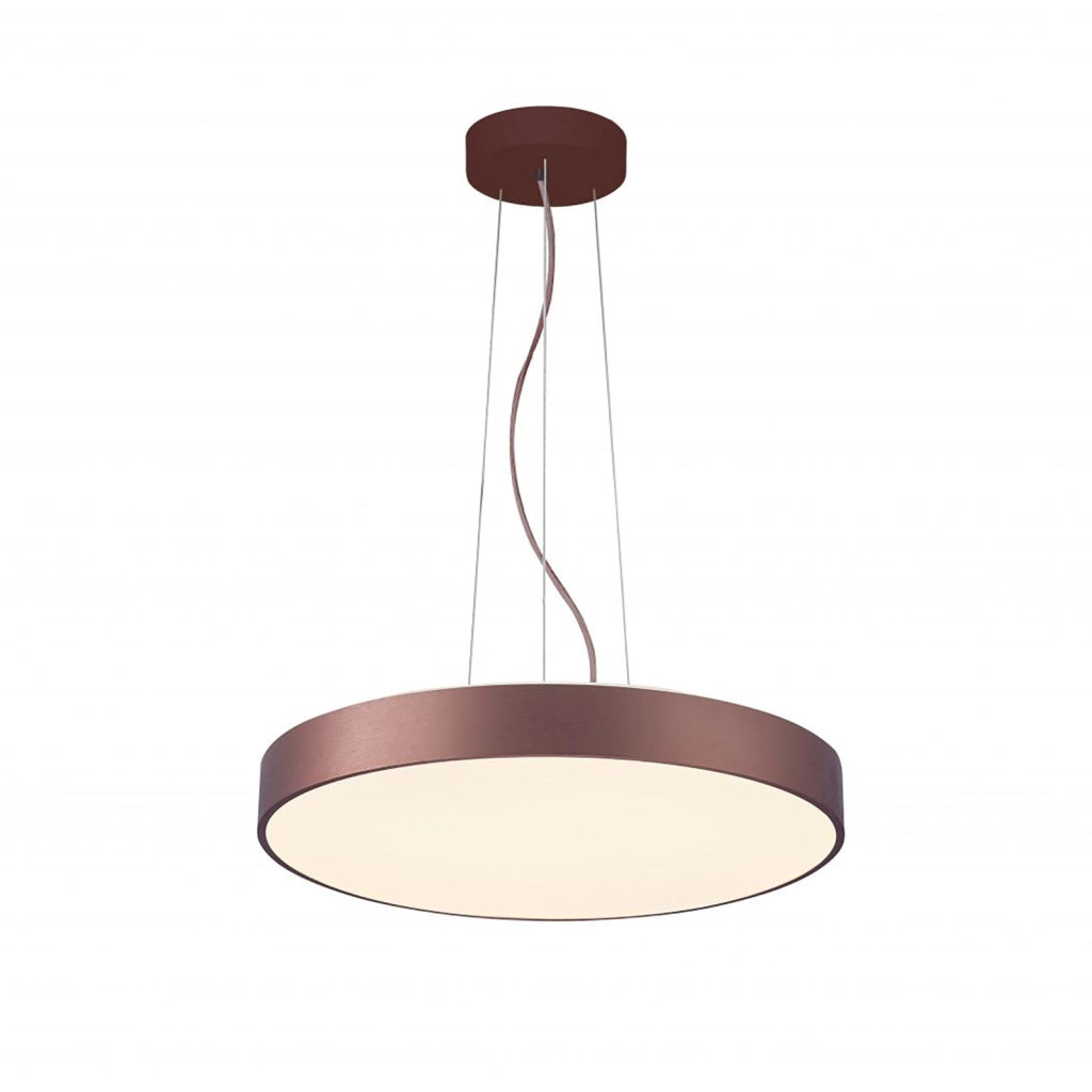 Lampadario pendente cerchio 60cm LED 65W MENKAR 600 lampada UP DOWN sospensione 2 temperature 230V COLORE MARRONE