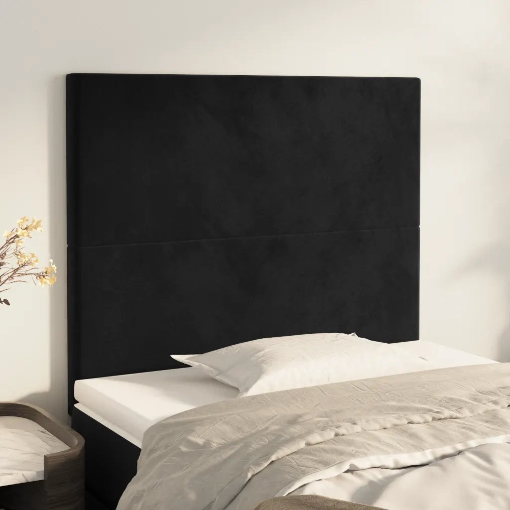 Testiera Nera 80x5x118/128 cm Velluto 3116084