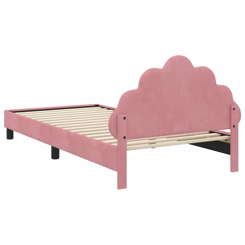 Struttura letto bambini con testata Rosa 90 x 200 cm Velluto