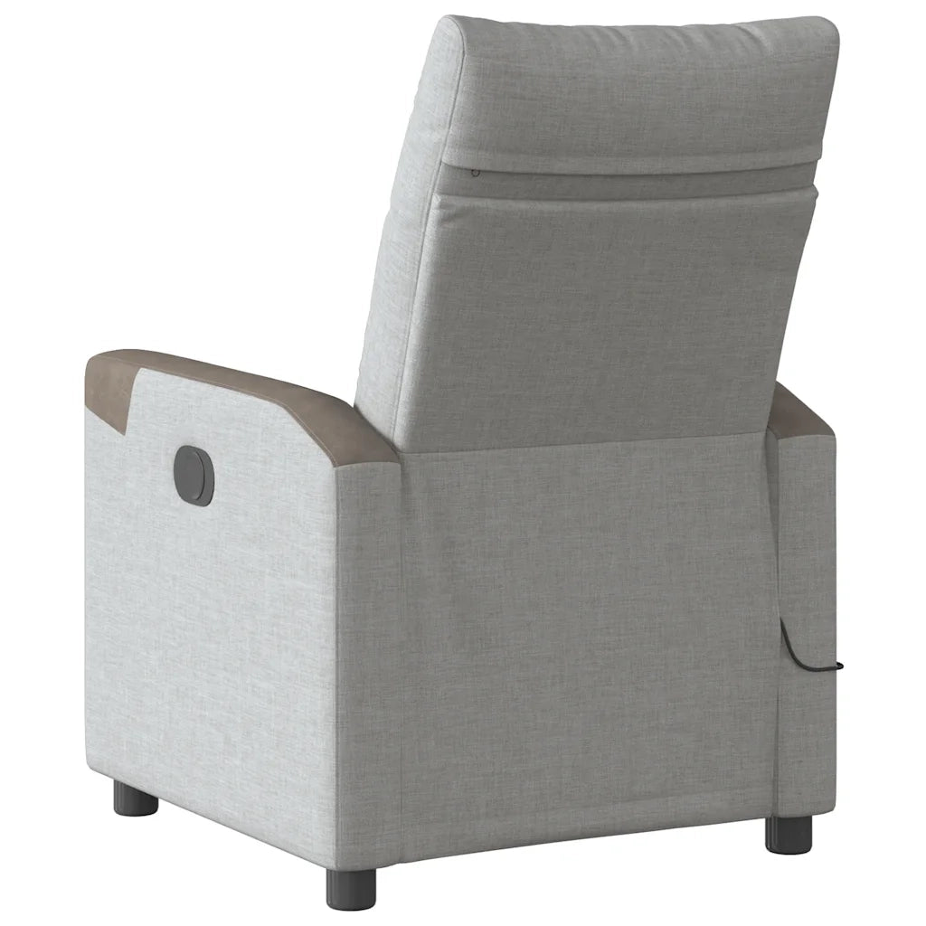 Poltrona Reclinabile Massaggio Elettrica Grigio Nuvola Tessuto 3324084