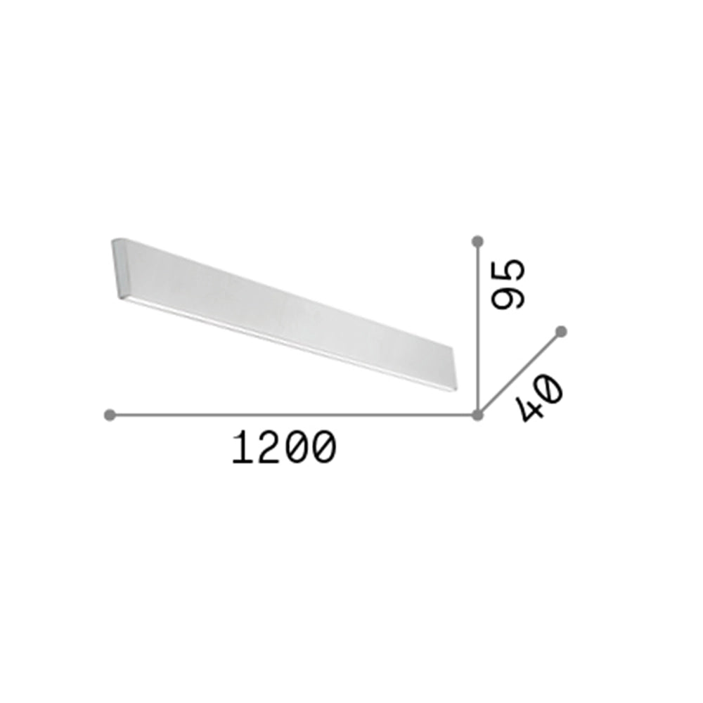 Applique Moderna Linus Alluminio Nero Led 32W 4000K Luce Naturale