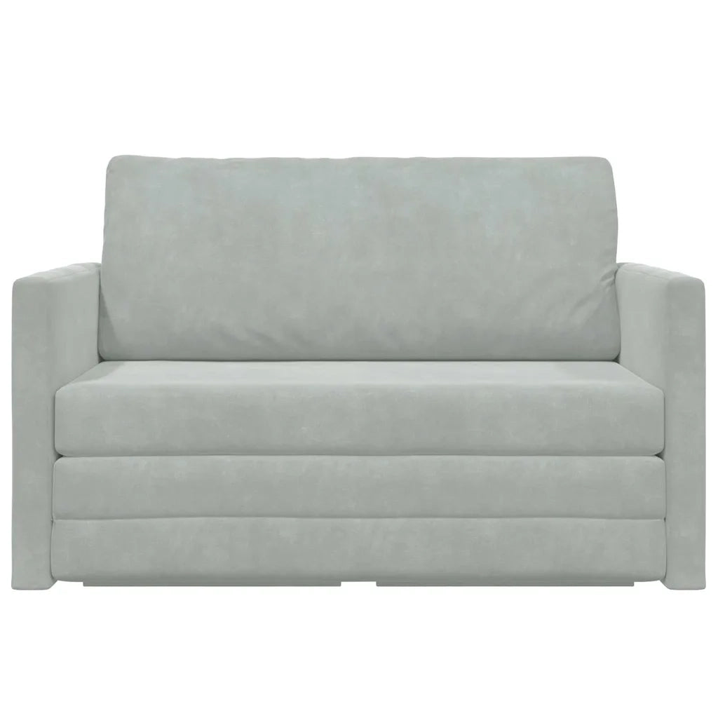 Divano letto-Sofa Letto-Daybed Grigio chiaro 124 x 204 x 61 cm Velluto