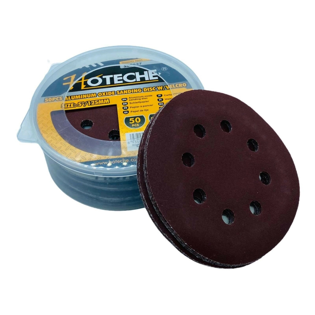 50 Dischi abrasivi con velcro per levigatrice orbitale diametro 125 mm 8 fori