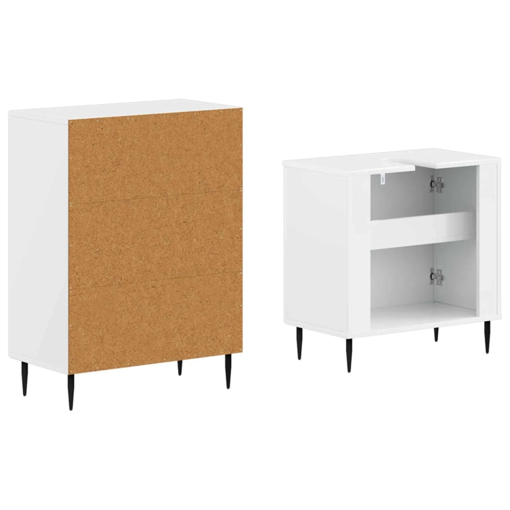 Set di Armadi da Bagno da 2 Pezzi HAARLEM Bianco Lucido 3417616