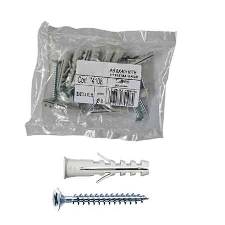 TASSELLO CON VITE E BORDO 'AVB-TC' IN BUSTA Ø 6x30, vite 4,5x40 - conf. 10 pezzi - TECFI