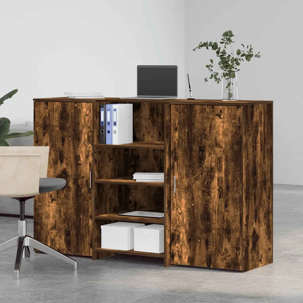 vidaXL Banco Reception Rovere Fumo 155x50x103,5cm in Legno Multistrato