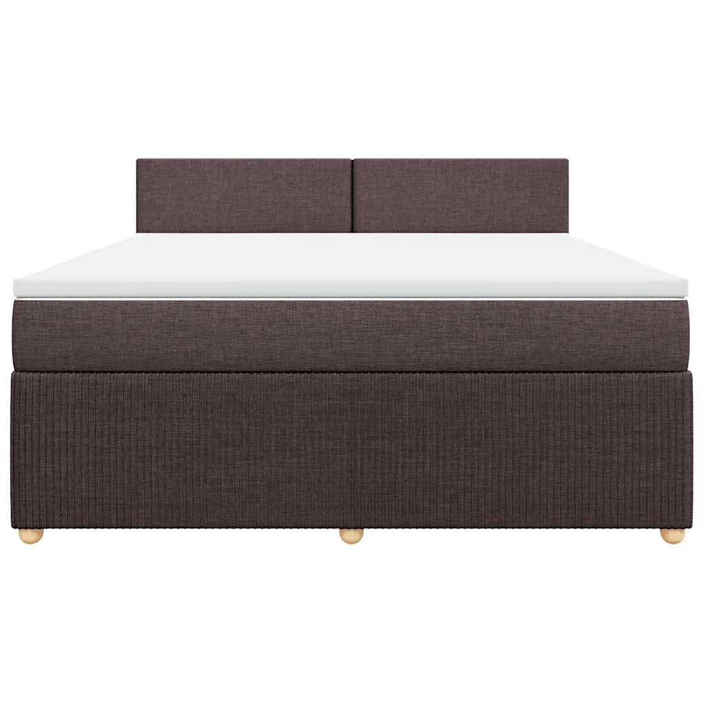 Giroletto a Molle con Materasso Marrone Scuro 180x200cm Tessuto 3289831