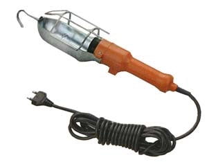LAMPADA DA MECCANICO IN METALLO PORTATILE- - mt.5 di cavo bipolare 2x0,75 - 1 blister SYNTESY